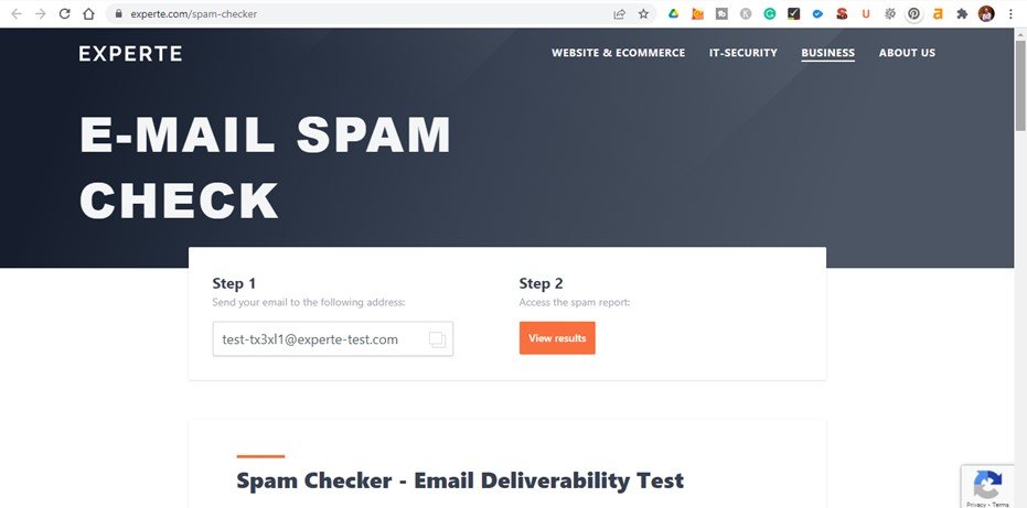 Experte is a free email spam checker