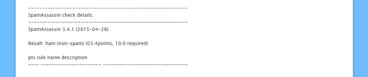 Your spam assassin free email spam checker report from an email test