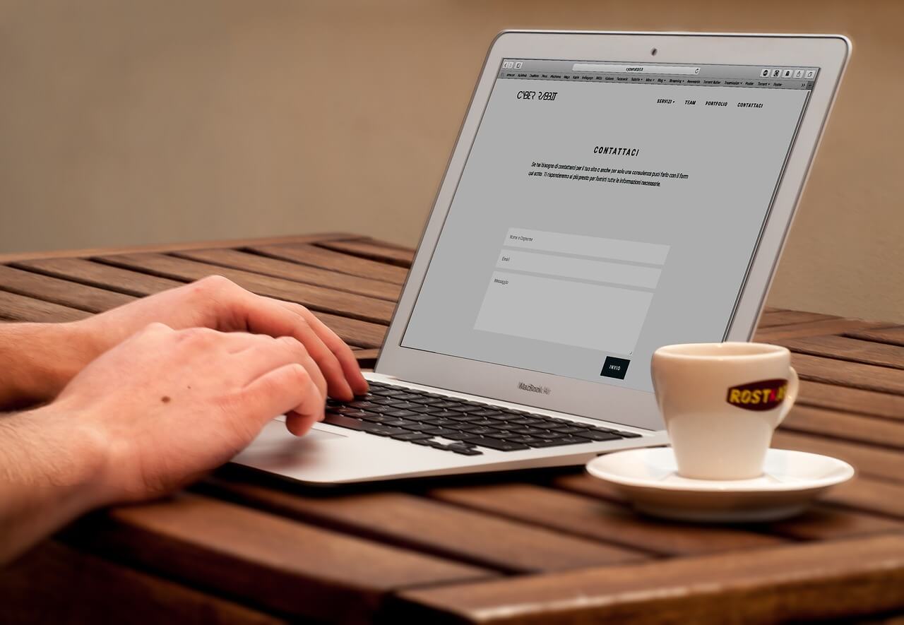Man working on his website and digital presence